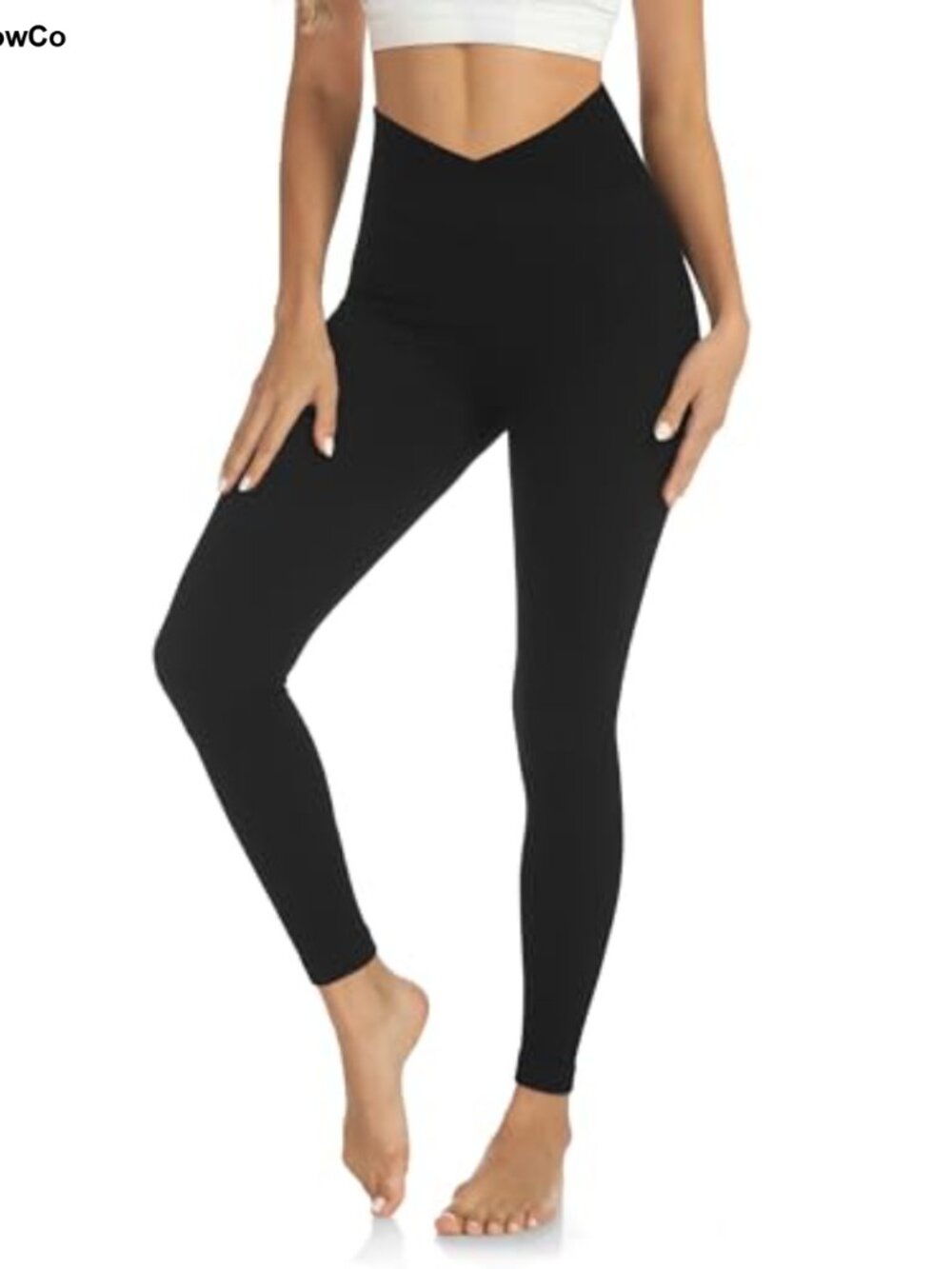 Women's High Waist Yoga Pants Cutout Ripped Tummy Control Workout Leggings